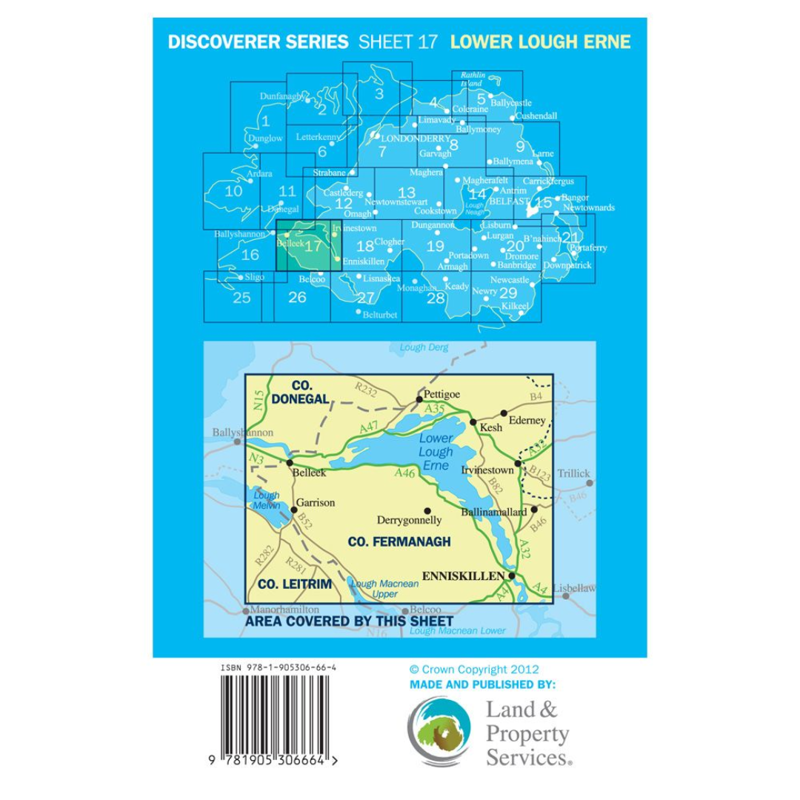 OSI Discovery Series Sheet 17 DONEGAL FERMANAGH LEITRIM. 2016-1